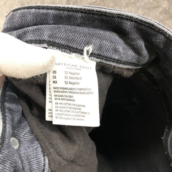 American Eagle Super Hi-Rise Jegging Womens 12 Washed Black Super Stretch - Picture 11 of 11